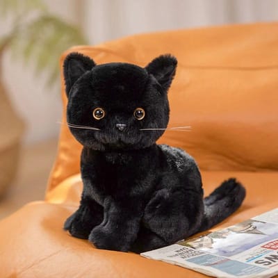 Peluche chat gris, blanc et noir, 26 cm, réaliste, dessin animé, assis, toucher artificiel, cadeau pour enfants about 25cm orange