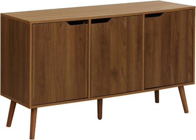sweeek - Dressoir met 3 deuren houtdecor 120cm - nepal