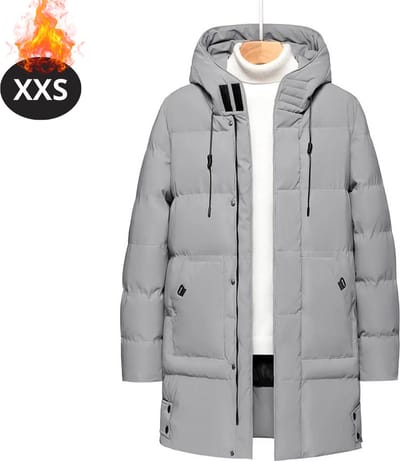 Livano Luxe Winterjas - Parka - Heren - Winter - Jas - Volwassen - Stijlvol - Met Capuchon - Grijs - XXS