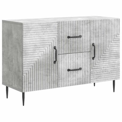 vidaXL - Dressoir - met - lade - Betongrijs - 89 - x - 34,5 - x - 60 - cm - Bewerkt - hout