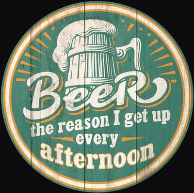 Beer - Afternoon Wakeup metalen wandbord - Rond 30 cm