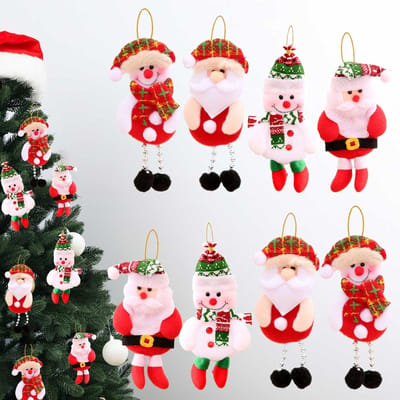 Dailygoods - Kerstversiering voor boom, 8 stuks, kerstboomhangers om op te hangen, kerstdecoratie, decoratie voor thuis, feest om op te hangen