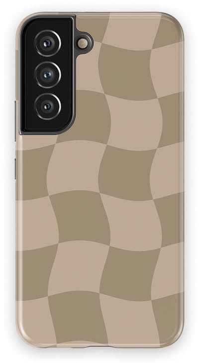 Checkered Warp Hoesje Samsung Galaxy S22 | Geschikt Voor Mag | Uniek Design Hoesje | Beschermhoes Samsung Galaxy S22 Sandwave