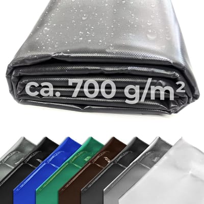 Vrachtwagenzeil PVC - Afdekzeil Meterware - Bescherming Buiten - Zeer Hoge Kwaliteit - 1 x 2.5 Meter - Agaatgrijs