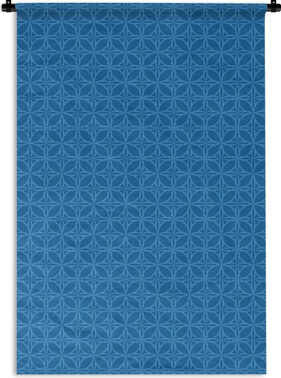 Wandkleed - Wanddoek - Kompas - Blauw - Patronen - 120x180 cm - Wandtapijt