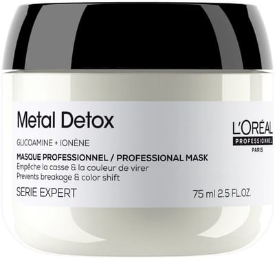 L’Oréal Professionnel Metal Detox Mini Hair Mask, Prevent Damage & Colour Fade From Hard Water, Hydrating & Conditioning Hair Treatment, Travel Size 75ml