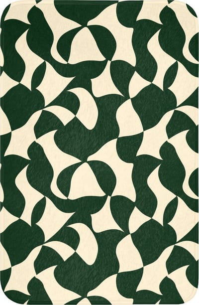 WC mat 40x60 cm - Antislip - Groen - Organische vlakken - Crème - Toiletmat - Vloermat - Douchemat - Toilet tapijt - Toiletmatten