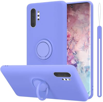 Cadorabo Hoesje geschikt voor Samsung Galaxy NOTE 10 PLUS in LIQUID LICHT PAARS - Beschermhoes van flexibel TPU silicone Case Cover met ring