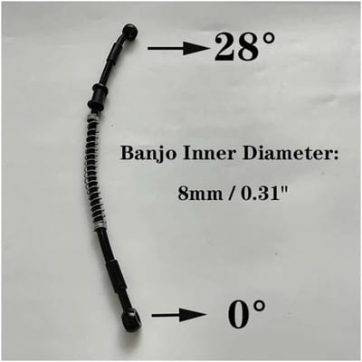Remslang Hydraulisch - Gevlochten Lijn - Motor Remmen - Roestvrij Staal Nylon PU - 10cm - Zwart