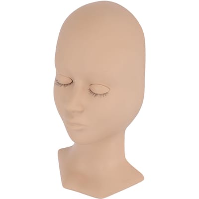 Wimperextensions Training Mannequin Hoofd Zachte Siliconen Verwijderbare Oogleden Levensecht Oefenhoofd Skin Color
