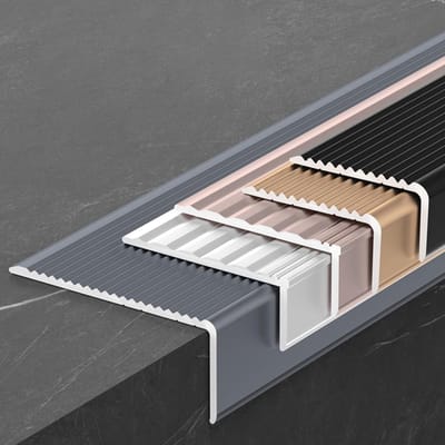 Aluminium trapprofiel - Traprand profiel - Trap afwerken - Antislip randstrip - 90 cm - Zilver