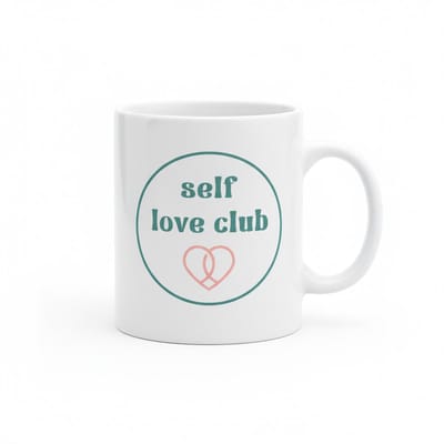 Self Love Club Tekst Mok 330 ml – Inspirerende Koffie- en Theemok voor Dagelijkse Motivatie