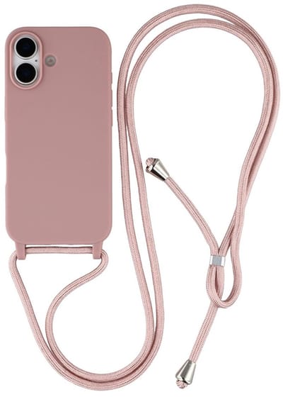 Coverup Hoesje - Geschikt voor iPhone 17 Hoesje - Coverup Siliconen Back Cover met Koord - Roze