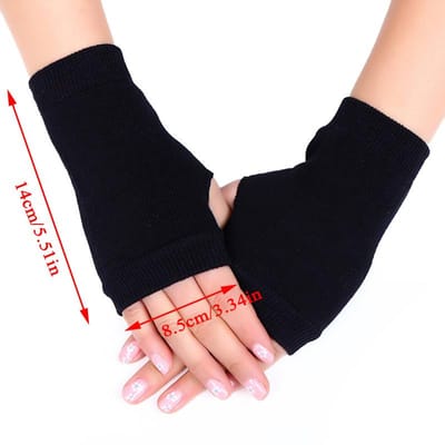 Dames Gebreide Armmouw Y2K Handschoenen Ster Konijn Decoratie Winter Armwarmers Mouwhoes Koud Weer Nieuw Lange Pols Mittens Hoge Kwaliteit beige