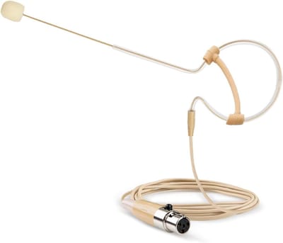 Hoofddeksel Microfoon - Over-ear Condensator - Podium Optredens - Lichtgewicht Ontwerp - 1.2 Meter Kabel - Beige