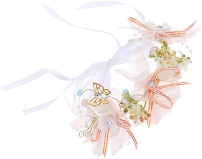Bruid Bloemarmband - Pols Corsage - Bruiloft Decoratie - Verstelbaar Bandje - 10 x 10 cm - Roze