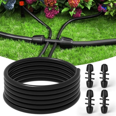 Irrigatieslang 1/2" met 6-weg connectoren - 50 FT druppelirrigatieslang voor tuinirrigatie