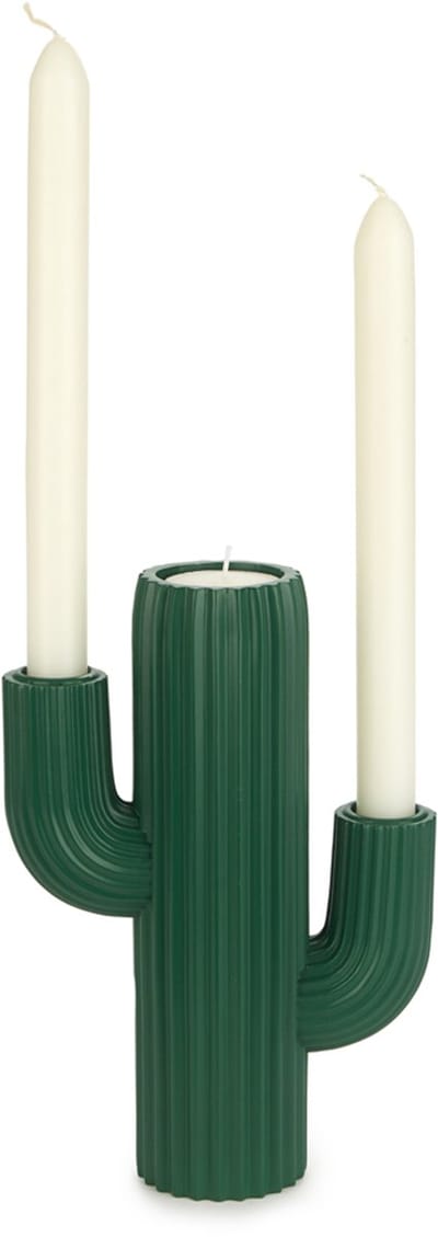Candle holder Cactus green resin van Balvi