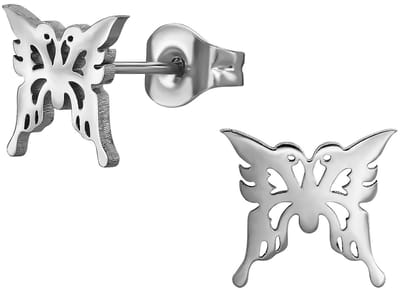 CS Joy - vlinder oorbellen - Chirurgisch staal - oorknoppen - 7 x 8 mm