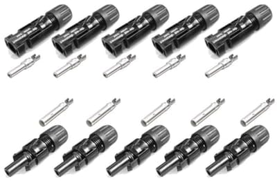Zonnepaneel Connector - MC4 Stekker - Energie Opwekken - Waterdicht IP67 - 6 mm Kabel - Zwart