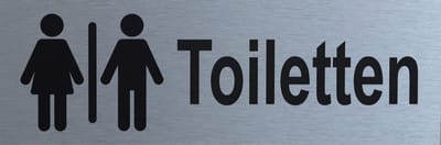 Aluminium-Plaat Toiletten - Deurbord - Infoplaat - 30 x 10 cm