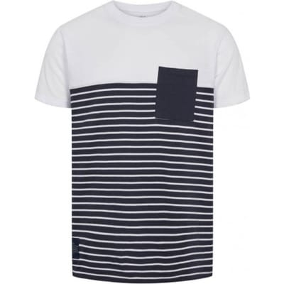 Kronstadt Timmi recycled stripe pocket shirt navy white ks3626