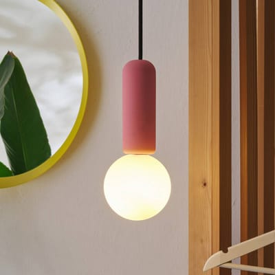 OSRAM Decor Beton Mic Hanglamp G9 100mm Roze, Beton, Metaal, hoogwaardige uitstraling, voor Woon- en Eetkamer