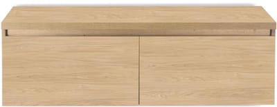 Frozen Badmeubelset 140 cm - Greeplijst in Kleur - Inclusief Wastafelbovenblad Casella Oak