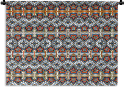 Wandkleed - Wanddoek - Patroon - Afrika - Vormen - 120x90 cm - Wandtapijt