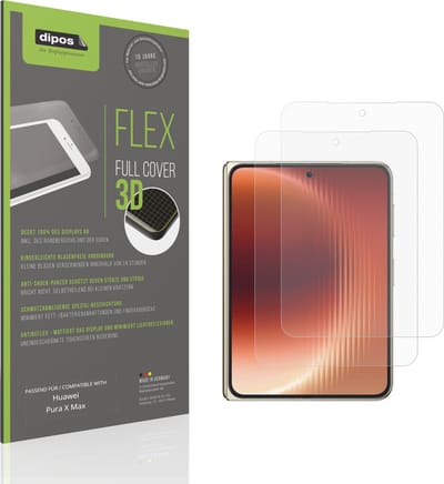 dipos FLEX – 2x Matte Screenprotector geschikt voor Huawei Pura X Max Aussenseite | Volledige Schermbescherming | Case-Friendly