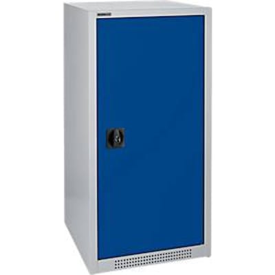 Schäfer Shop Genius draaideurkast FS, staal, met ventilatieopeningen, B 545 x D 620 x H 1105 mm, 3 OH, blank aluminium/ gentiaanblauw, tot 250 kg