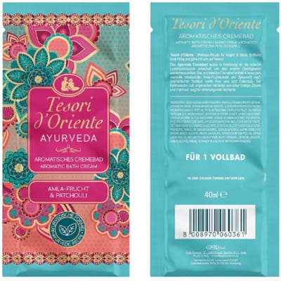Tesori d'Oriente Ayurveda Badschuim - 40 ml - Klein Verpakking voor één Bad | Badschuim met Amllavrucht en Cederhout - Ontspannend Badplezier