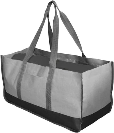 Draagbare Houtopslag Tas - Houtdrager Opvouwbaar - Brandhout Vervoeren - Grote Capaciteit Krasbestendig - 64x33x30 cm - Grijs