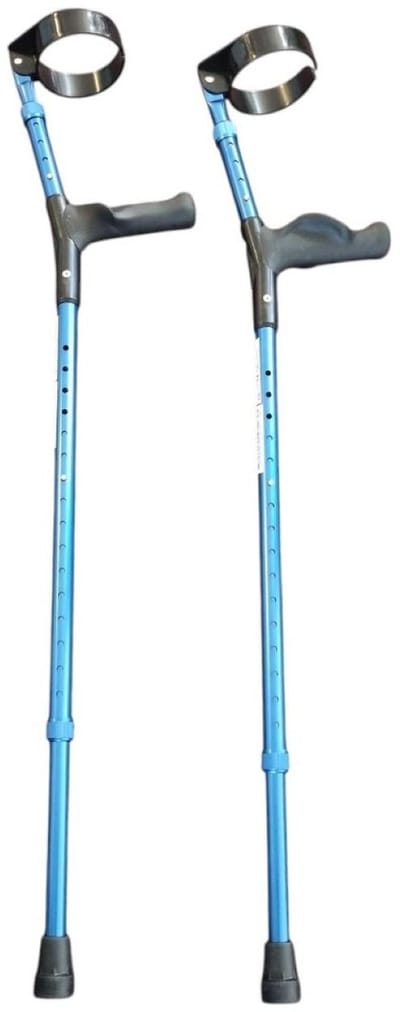 Premis Cumfy Ergonomische Elleboogkruk – Verstelbare Loopkruk met Zachte Handgreep – Anti-Rammel – Max. 160 kg – Blauw