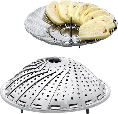 Stoommand Edelstaal Opvouwbaar 14-23 cm - Stoominzet - Groentenstomer