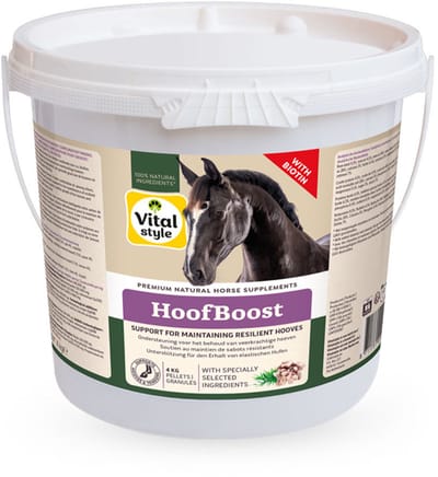 VITALstyle Hoef & Pees - Paarden Supplement - Ondersteunt Het Behoud Van Veerkrachtige Hoeven & Pezen - Met o.a. Silicium & Calcium - 4 kg