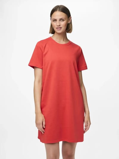 Pieces Sweat Dress - Loungewear Dress - Slaapshirt - Katoenen nachthemd - Rood / L