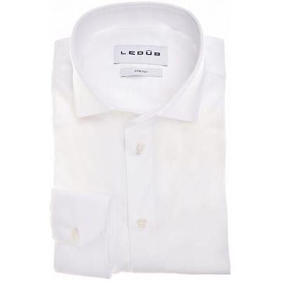 Ledûb Overhemd Solid Color Cotton Jersey Wit / male