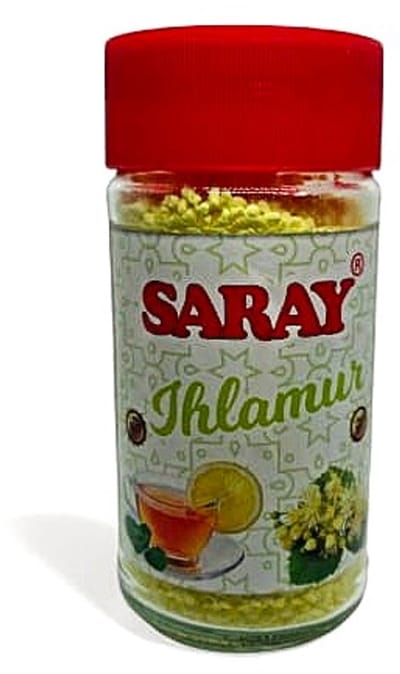 Saray Linde Thee Poeder 200 g | Kalmerend & Gezond | Luxe Glazen Pot - Toz Ihlamur Çayı 200 g | Sakinleştirici & Sağlıklı | Cam Kavanozda - Linden Tea Powder 200 g | Calming & Healthy | In Glass Jar