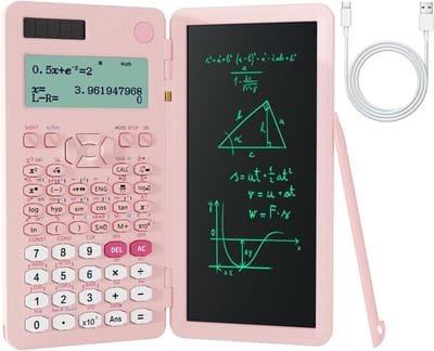 SnelShoppen - Oplaadbare Wetenschappelijke Rekenmachine met Notitieblok - 417 Functies, Type C Opladen, Ideaal voor Scholieren, Studenten en Ingenieur