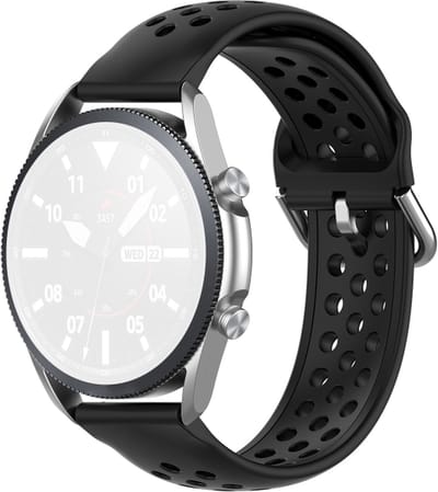 Siliconen bandje - geschikt voor Garmin Vivoactive 4 / Venu 3 / Venu 2 / Forerunner 255 / Forerunner 265 / 570 (47mm) - zwart