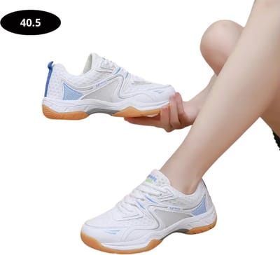 Nivard Tennisschoenen - Heren - Dames - Tenniskleding - Indoor - Outdoor - Beige & Blauw - Maat 40.5