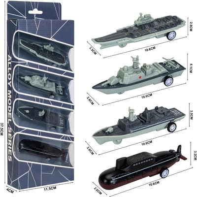 1:64 Destroyer Frégate Sous-Marin Nucléaire Bateau de Débarquement Alliage Modèle Moulé sous Pression Tire-arrière Jouet Bateau pour Enfants Série Miniauto Anniversaire gray