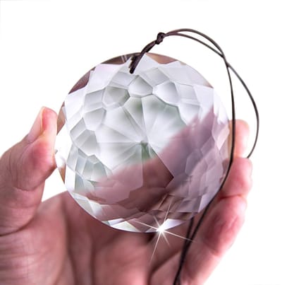 Dailygoods- Zonnevanger Kroonluchter - Kristallen Prisma's - Decoratieve Raamhanger - Bloem van het Leven - Handgemaakt Ornament - 75MM