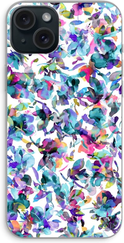 Case Company® - Hoesje geschikt voor iPhone 15 Plus hoesje - Hibiscus Flowers - Soft Cover Telefoonhoesje - Bescherming aan alle Kanten en Schermrand