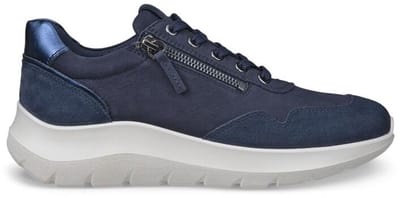 Ecco Valerie Side Zip Sneakers blauw Nubuck - Maat 38