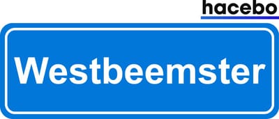 Hacebo - Plaatsnaam Sticker - 29x10 CM - Westbeemster sticker - Verkeersborden sticker - grappige cadeaus - Westbeemster