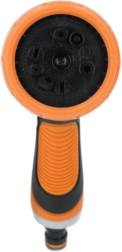 Tuinslangmondstuk - Hogedrukspray - Planten water geven - 10 sproeipatronen - 25 cm - Oranje
