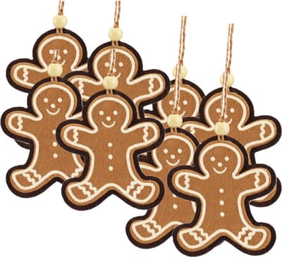 Othmar Decorations Kersthangers peperkoek - 8x st - 7 x 8 cm - kerstornamenten