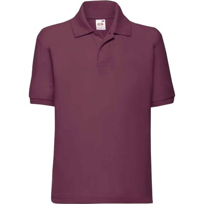 Fruit of the Loom Kinderen /Kinder Poly/ Katoen Piqué-Poloshirt Voor Kinderen. (Bourgondië)